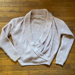 Pale pink Urban Outfitters crossover sweater, size Small